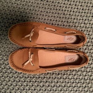 UGG Chestnut Leather Slip-Ons for Ladies
